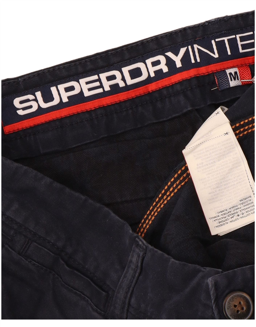 Superdry muške chino kratke hlače srednje veličine W32 tamnoplavi pamuk