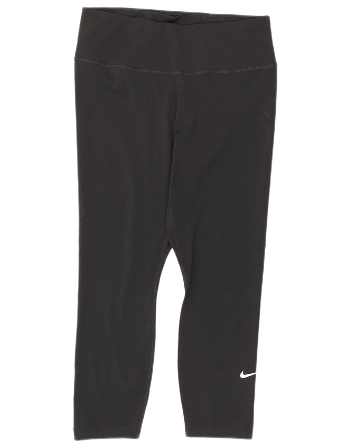 Nike Ženske Dri Fit Capri Leggings UK 12 Srednje crni poliester