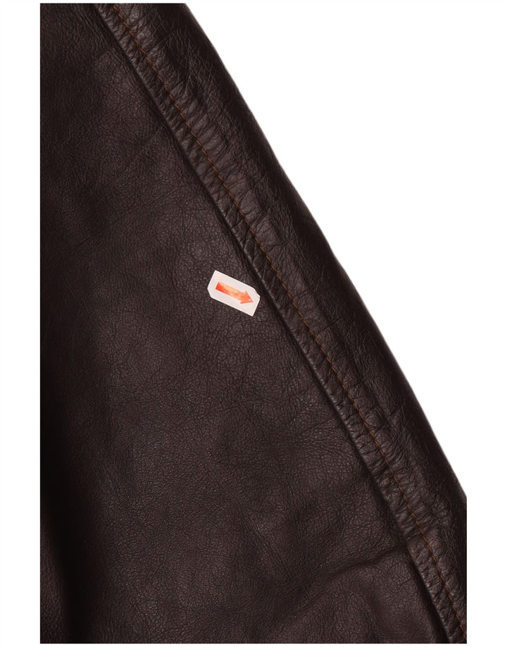 VINTAGE muška kožna jakna UK 42 XL smeđa koža