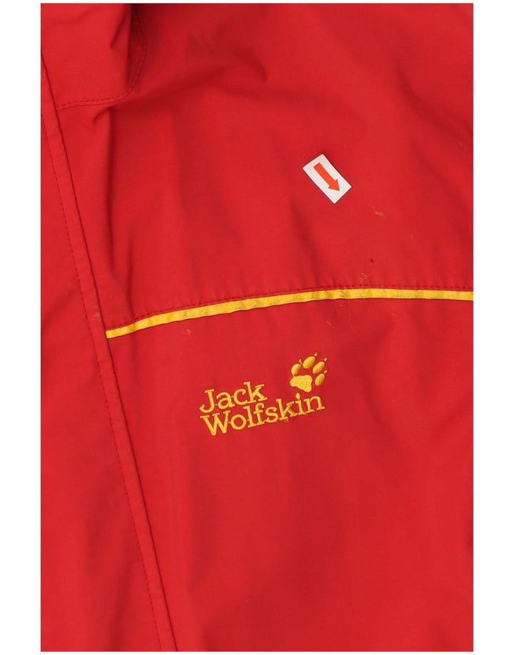 JACK WOLFSKIN Kišna jakna s kapuljačom za dječake 13-14 godina, crvena od poliamida