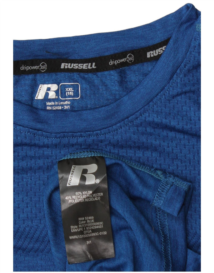 RUSSELL ATHLETIC Boys Dri-Power T-Shirt Top 15-16 Years 2XL plavi najlon