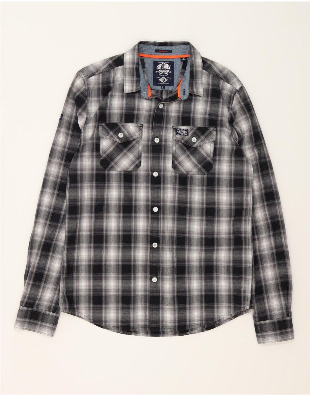SUPERDRY muška košulja velika crna karirana pamuk