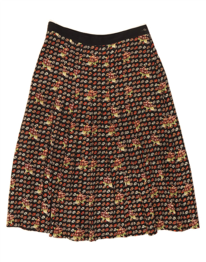 VINTAGE Womens A-Line Skirt W28 Medium  Black Floral Vintage Vintage and Second-Hand Vintage from Messina Hembry 