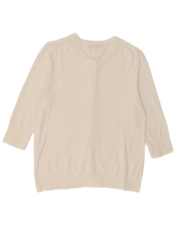 Zara ženski kardigan pulover s 3/4 rukavima UK 18 XL bijeli