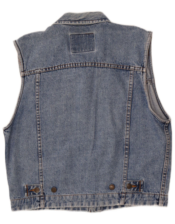 James Dillon Mens Denim Gilet UK 36 Small Blue Cotton