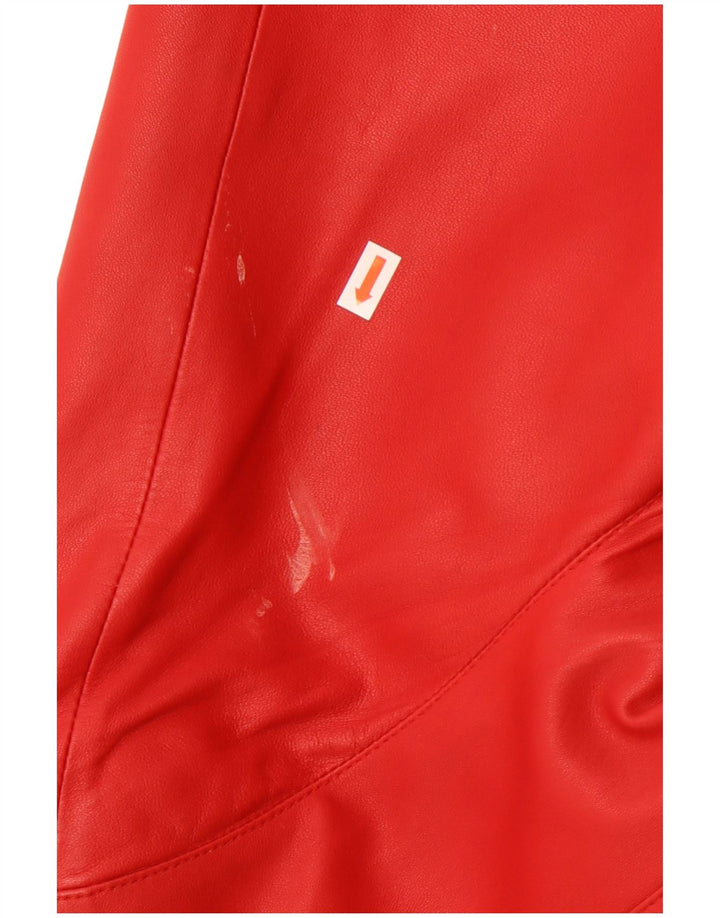 Vintage ženska kožna jakna UK 16 velika crvena koža