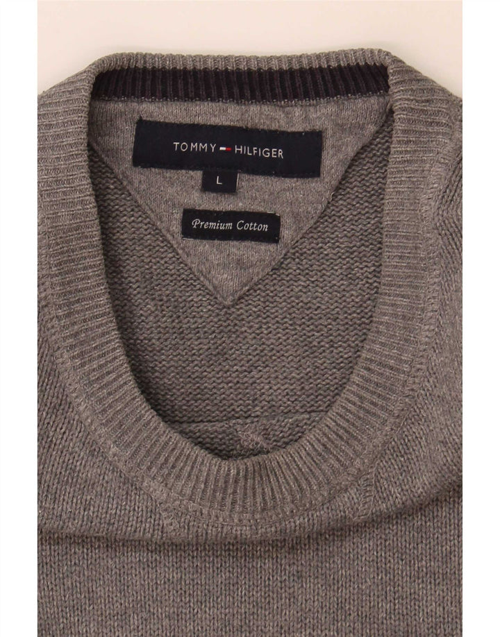 Veliki sivi muški džemper s okruglim izrezom Tommy Hilfiger