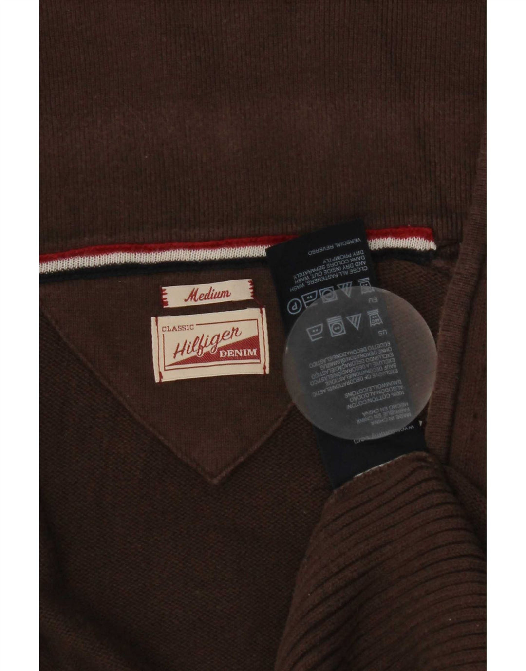 Tommy Hilfiger muški kardigan džemper srednje smeđe boje pamuka
