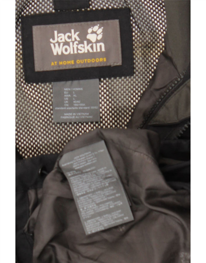 JACK WOLFSKIN Mens Rain Jacket UK 40/42 Large Black Polyamide Vintage Jack Wolfskin and Second-Hand Jack Wolfskin from Messina Hembry 
