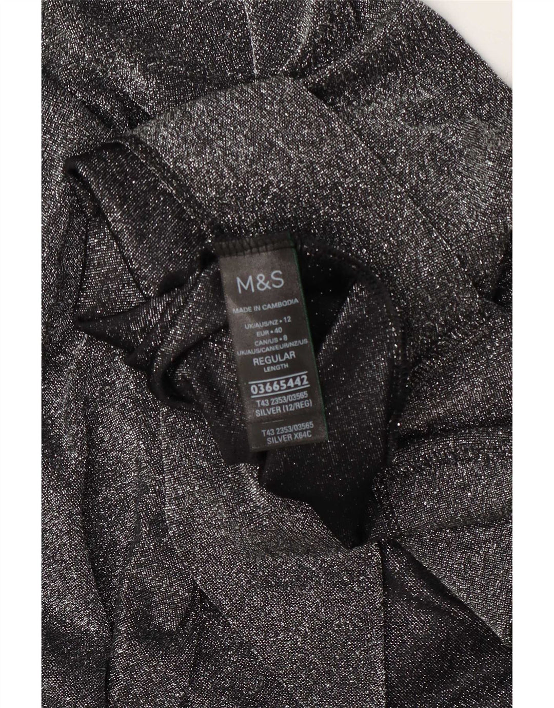 Marks & Spencer ženska prevelika majica s 3/4 rukavima UK 12 srednje srebrne fleke