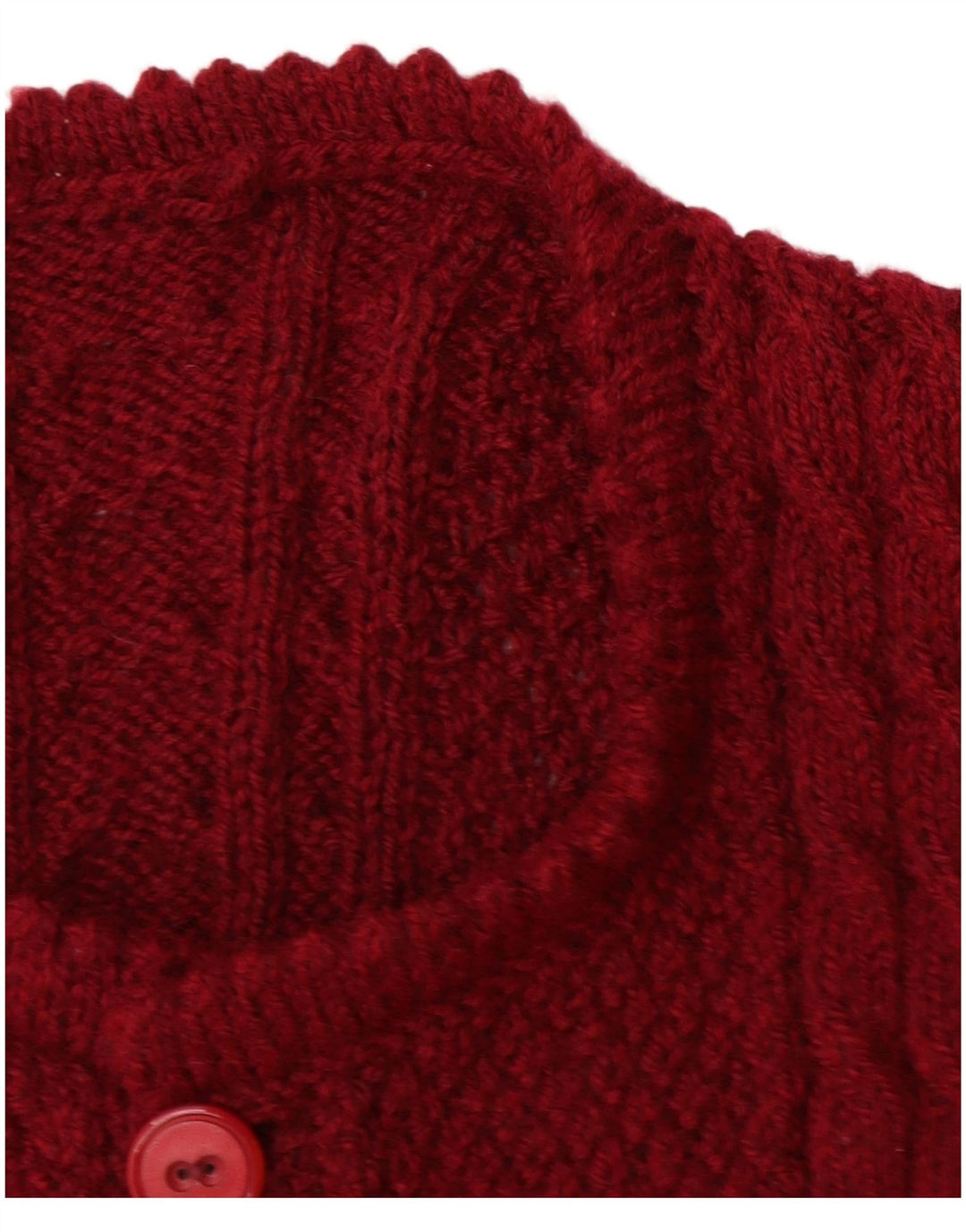 VINTAGE ženski kardigan pulover UK 14 Veliki tamnocrveni