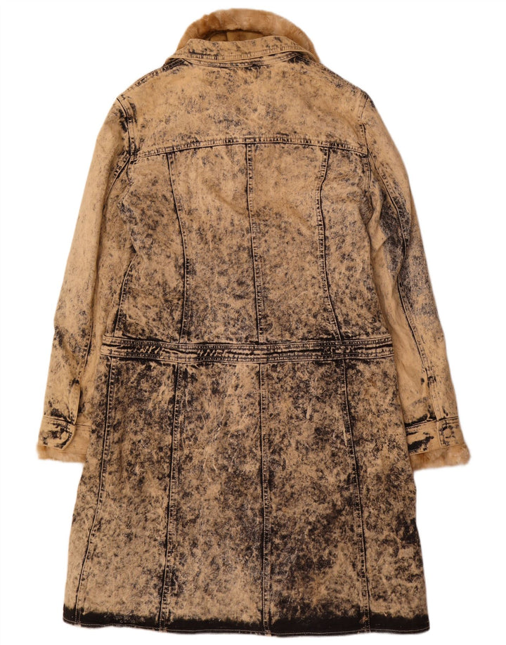 VINTAGE ženski šerpa traper kaput kiselo pranje IT 46 veliki bež pamuk