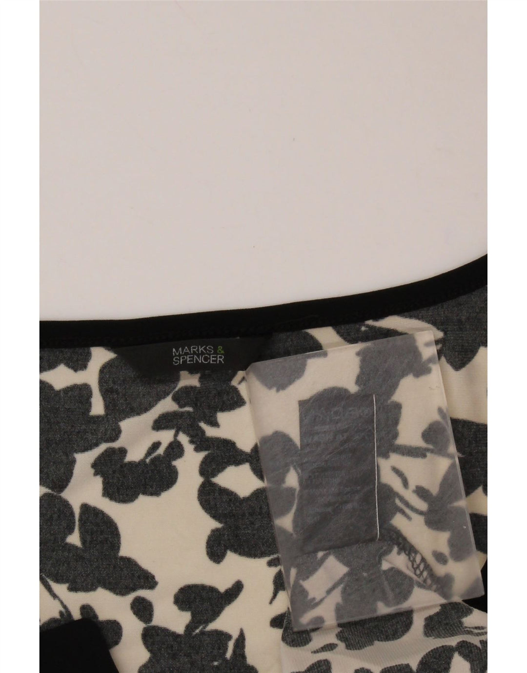 MARKS & SPENCER Top ženske bluze UK 16 Veliki crni cvjetni poliester