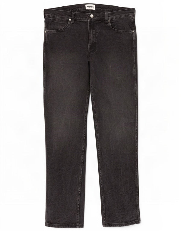 Wrangler muške ravne traperice W36 L36 crni pamuk