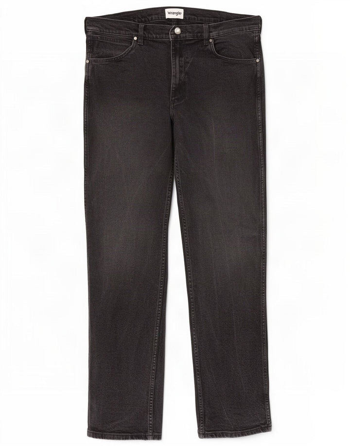 Wrangler muške ravne traperice W36 L36 crni pamuk