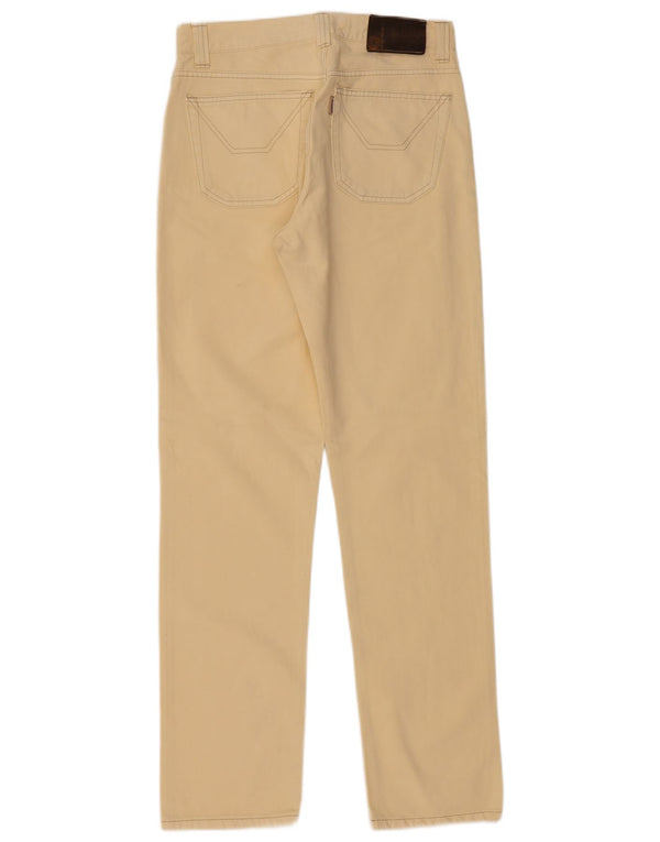 Jeckerson Mens Straight Casual Trousers W33 L32 Beige Cotton