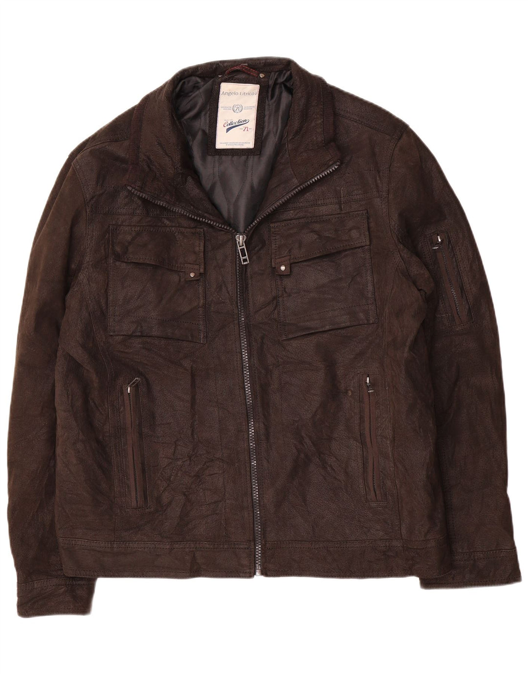 Angelo Litrico muška kožna jakna UK 42 XL smeđa koža