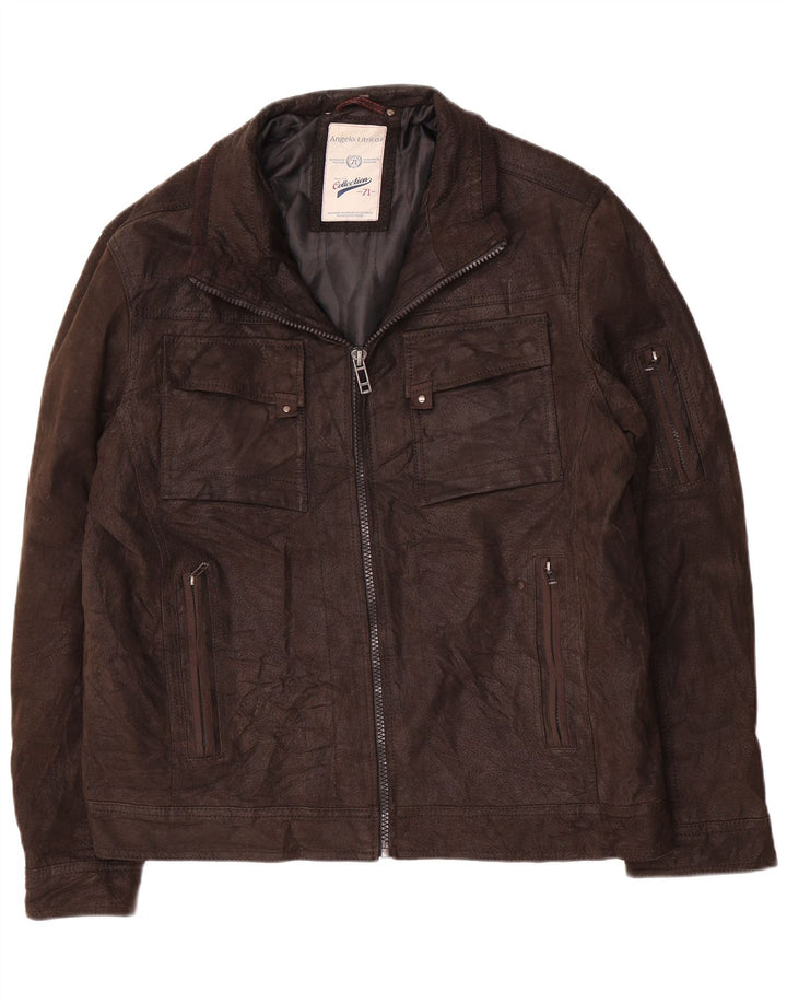 Angelo Litrico muška kožna jakna UK 42 XL smeđa koža