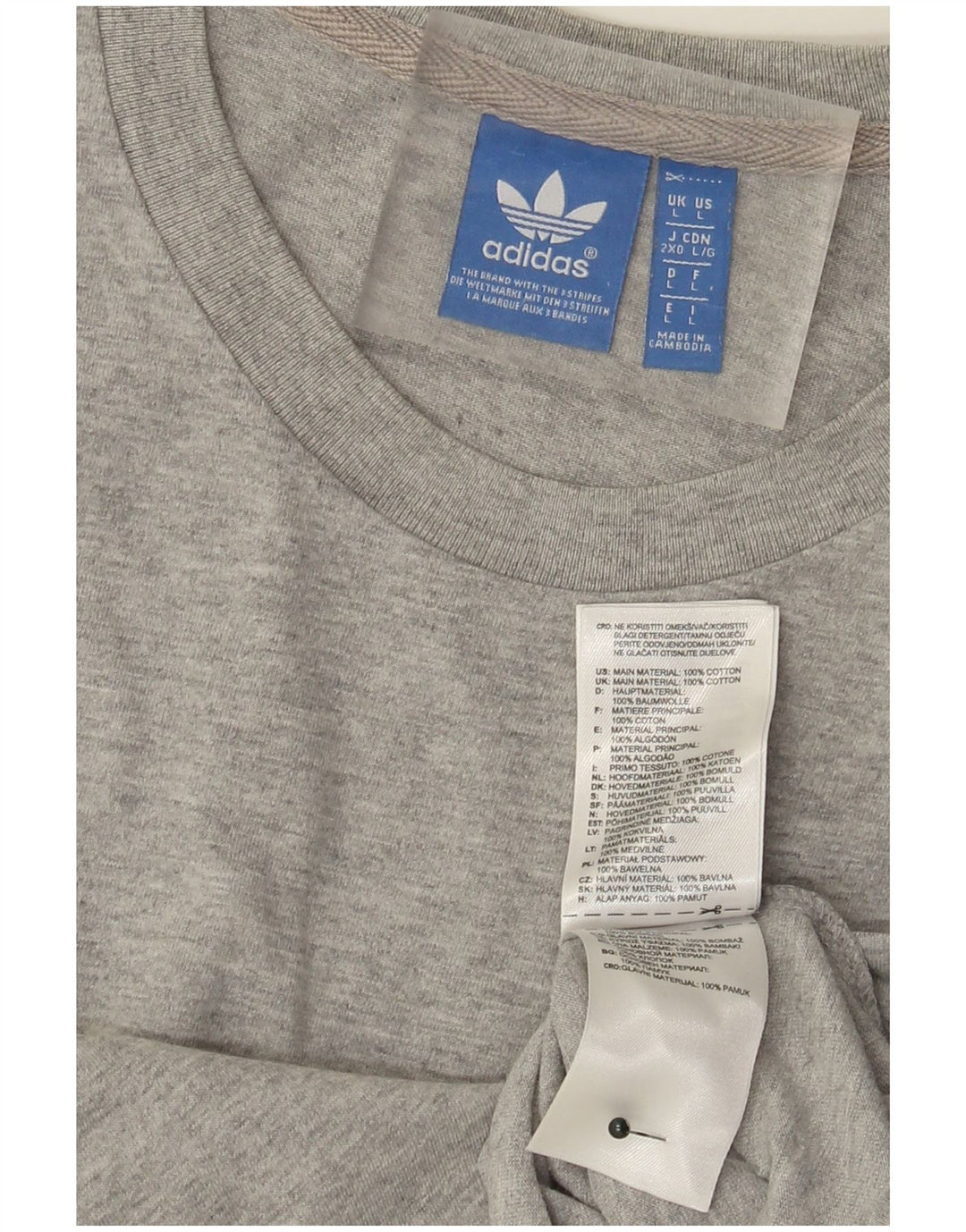 Adidas muška majica kratkih rukava s tri pruge, veliki sivi flekasti pamuk