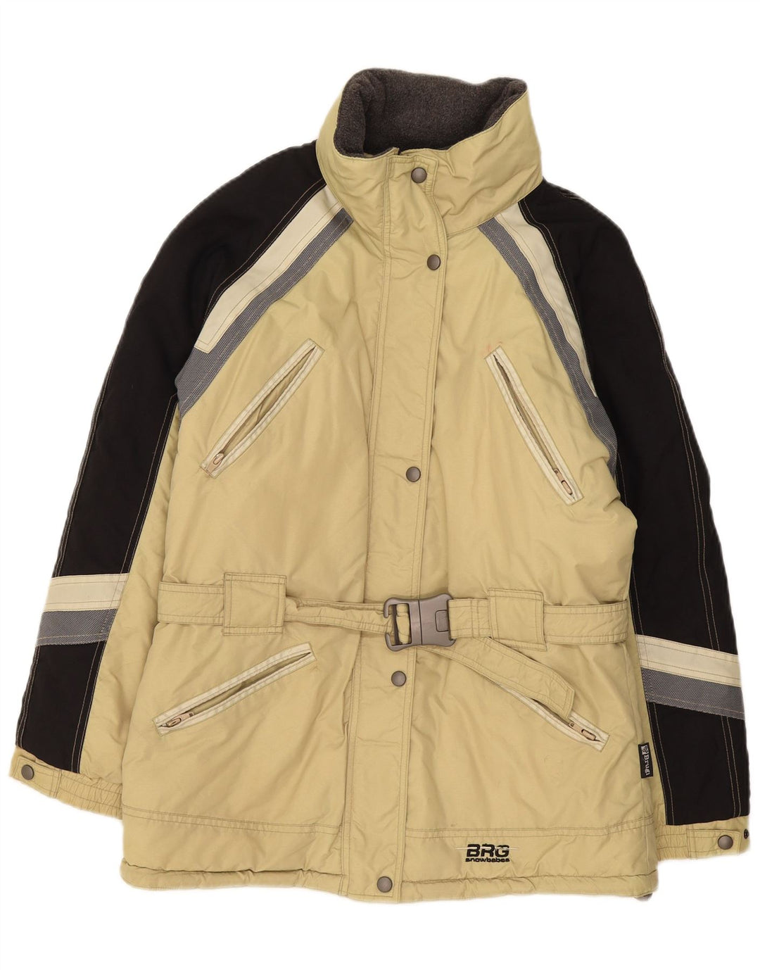 Brugi velika ženska skijaška jakna IT 44 Medium Beige Colourblock Poliamid