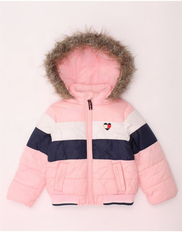 Tommy Hilfiger Podstavljena jakna za djevojčice 12-18 mjeseci Pink Colourblock