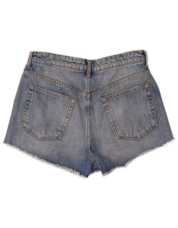 Zara Womens Distressed Denim Shorts EU 38 Small W28 Blue Cotton