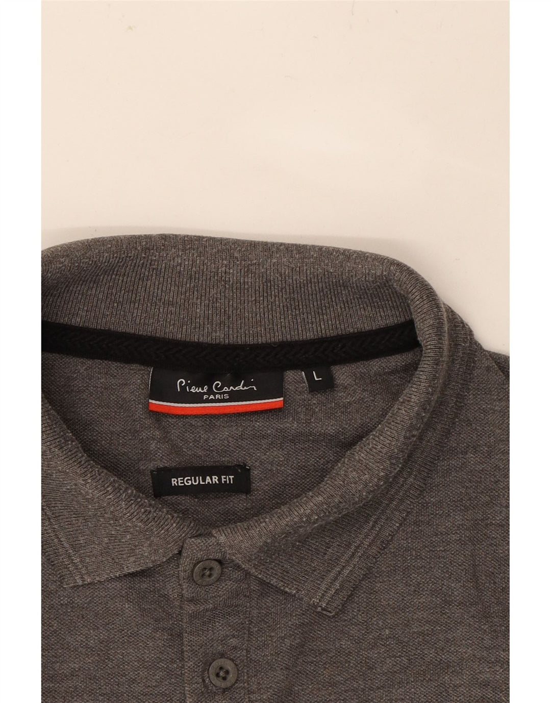 PIERRE CARDIN Mens Regular Fit Long Sleeve Polo Shirt Large Grey Polyester Vintage Pierre Cardin and Second-Hand Pierre Cardin from Messina Hembry 