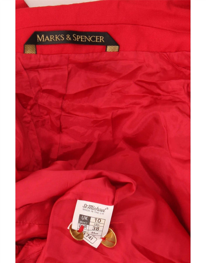 Marks & Spencer ženski sako s dvostrukim kopčanjem UK 10 Mala crvena vunena