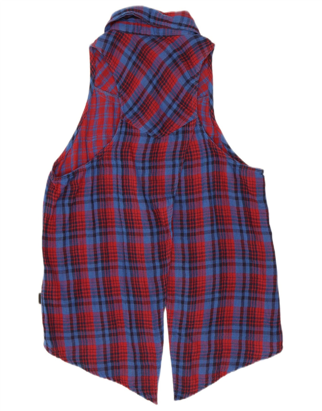 Vans ženska bluza košulja bez rukava UK 12 Srednje crveno karirani pamuk