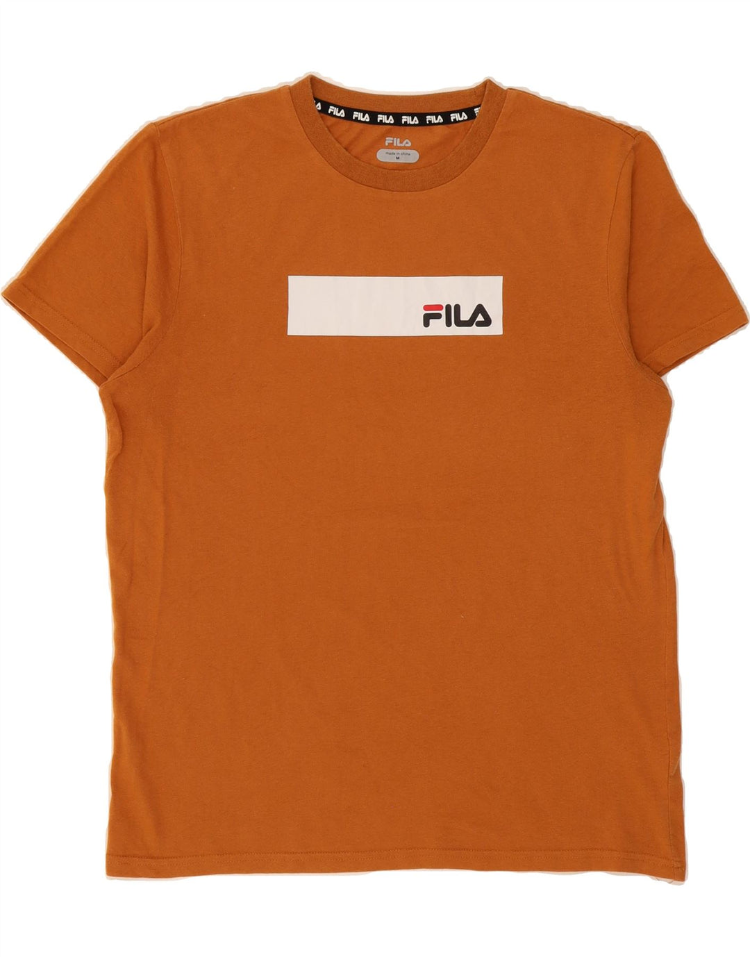 FILA Mens Graphic T-Shirt Top Medium Orange Cotton Vintage Fila and Second-Hand Fila from Messina Hembry 