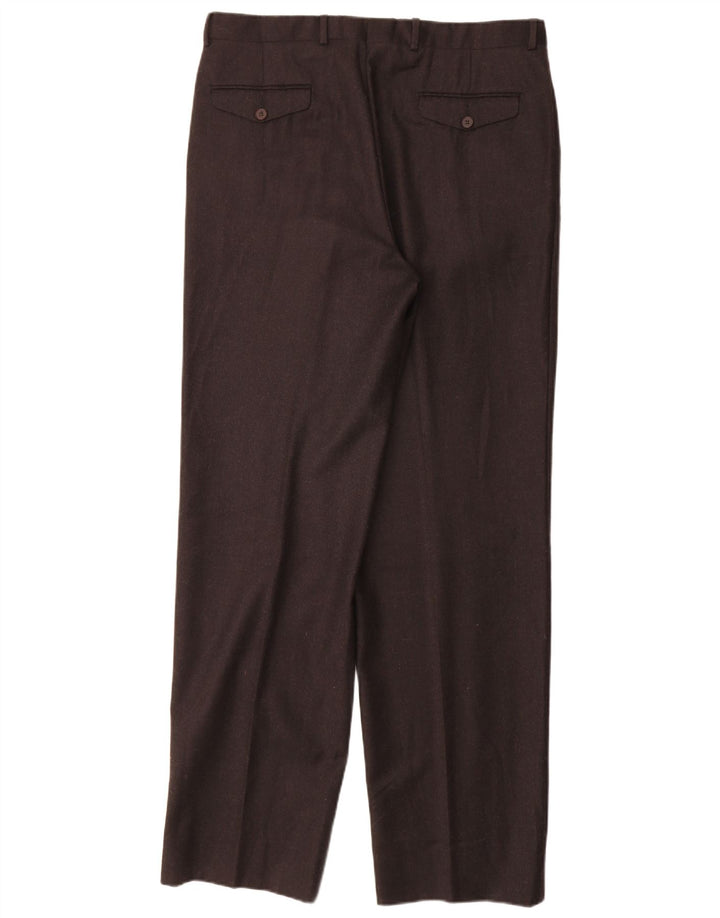 MARCO PLANESIO Muške hlače s štipaljkama IT 52 XL W34 L33 Crna vunena