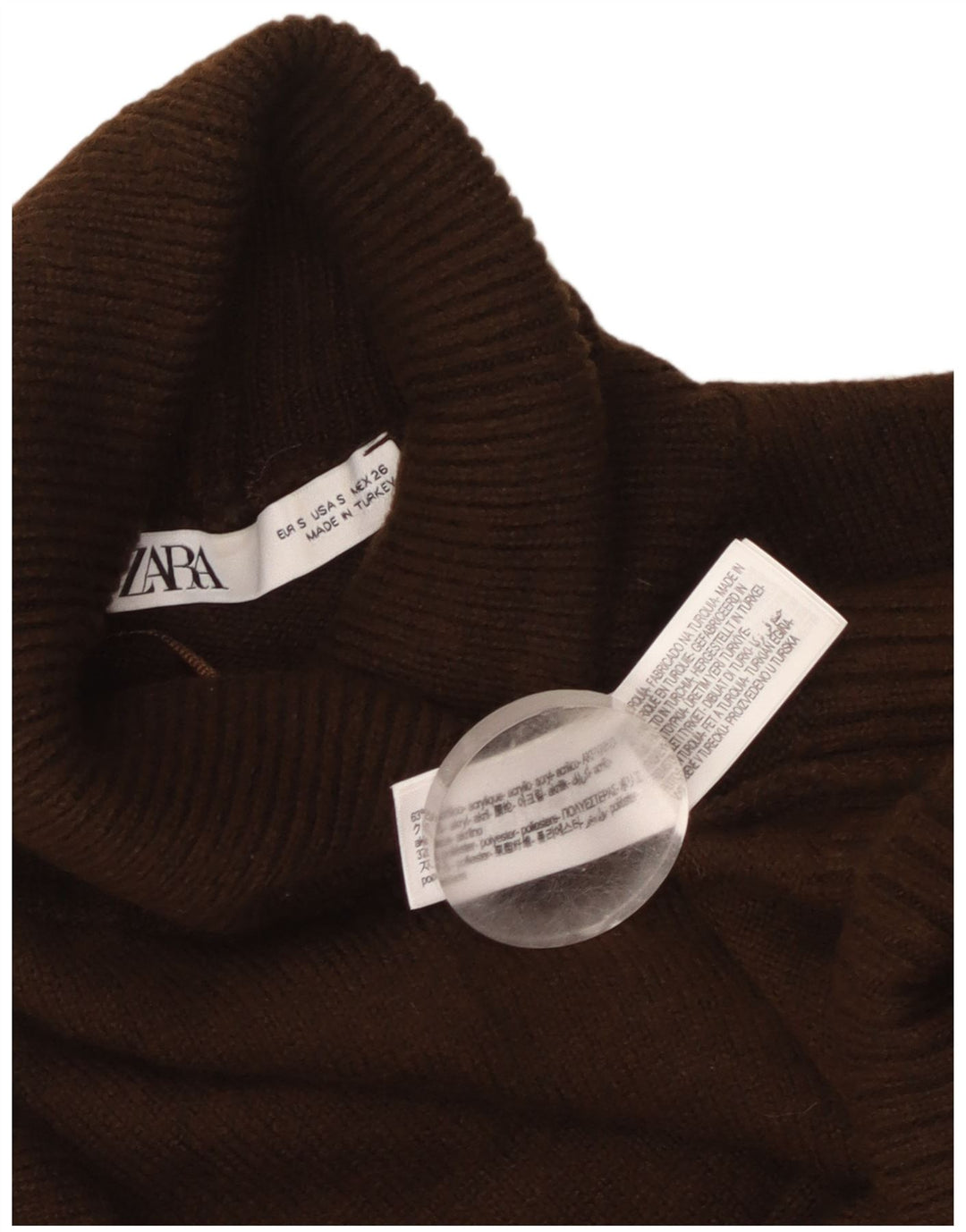 Zara ženski pulover s kratkim rol ovratnikom UK 10 Small Brown