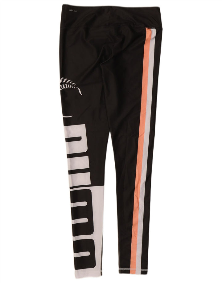 PUMA Ženske Graphic Leggings UK 12 Medium Black Colourblock Poliester