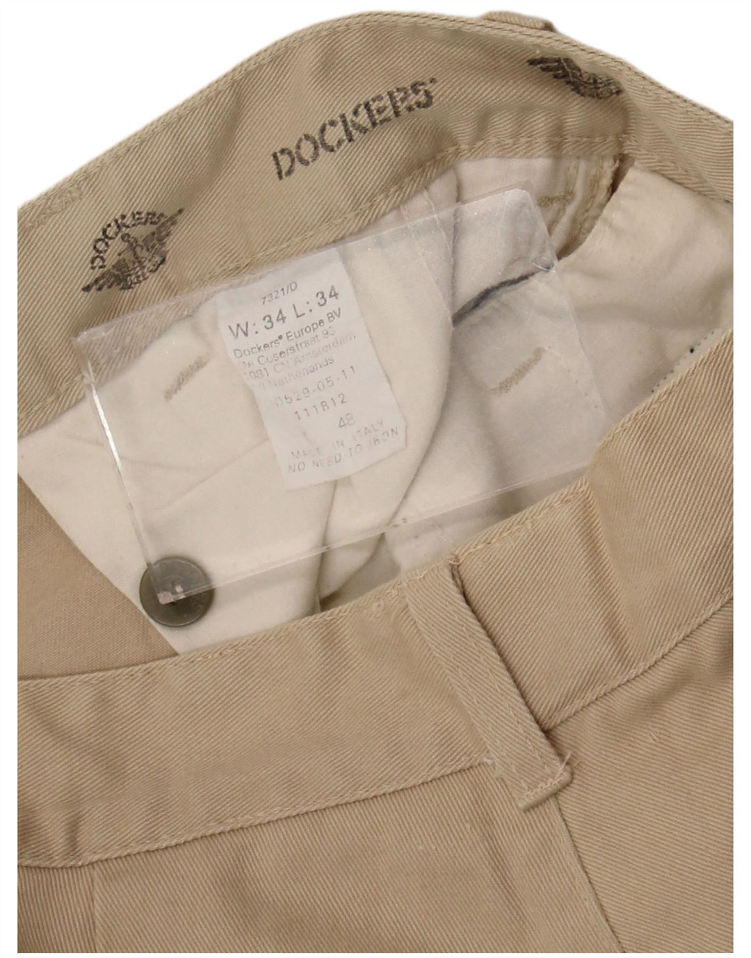 Dockers muške chino hlače s štipaljkama W34 L30 bež