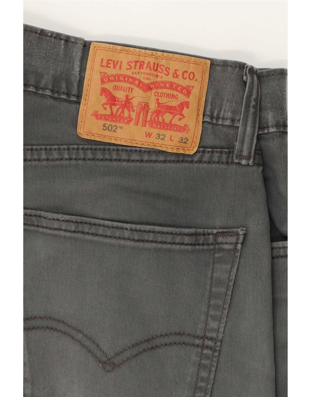 Levi's muške 502 sužene traperice W32 L32 sivi pamuk