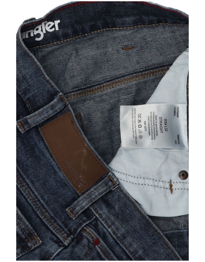 Wrangler muške ravne traperice W34 L32 plavi pamuk