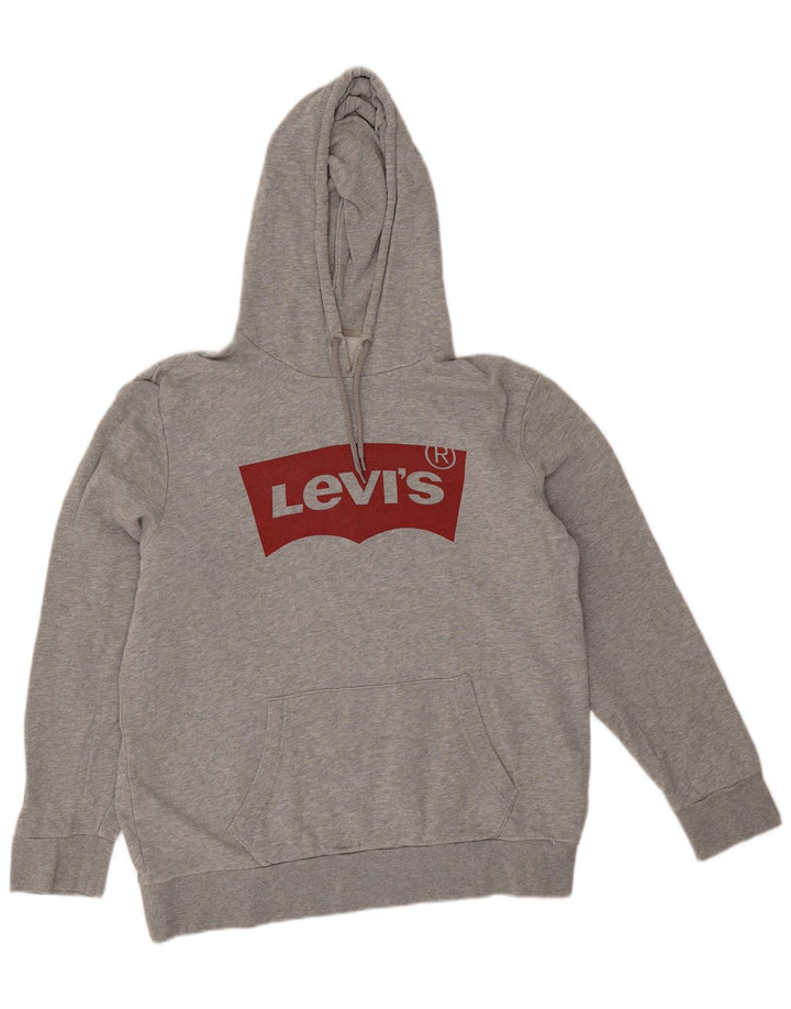 Levi's muška majica s kapuljačom s kapuljačom, veliki sivi pamuk