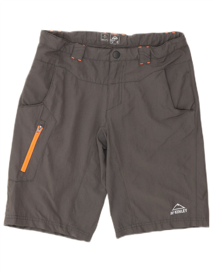 MC KINLEY Boys Cargo Shorts 11-12 Years W28 Grey Polyamide