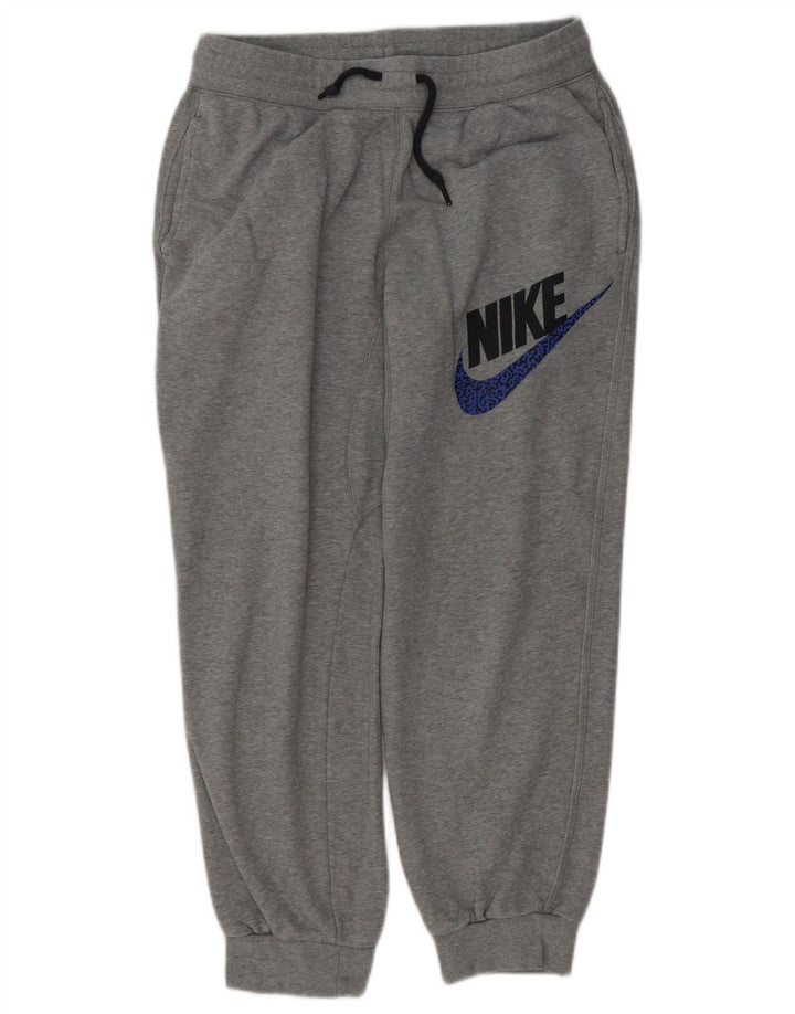 NIKE muške trenirke s grafičkim motivima, srednje sive pamučne hlače