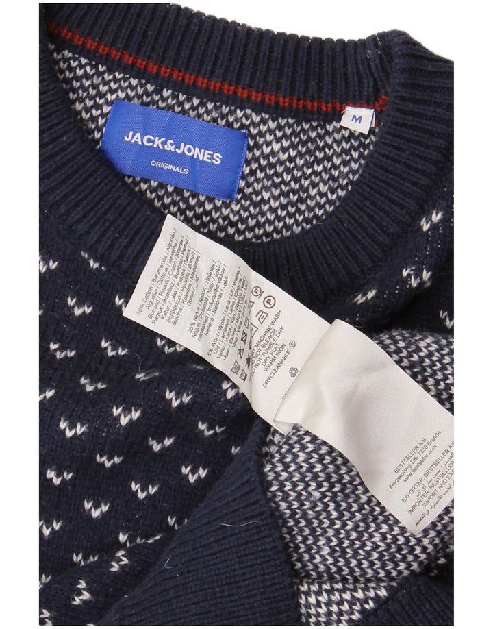 JACK & JONES muški džemper s okruglim izrezom srednje tamnoplave boje