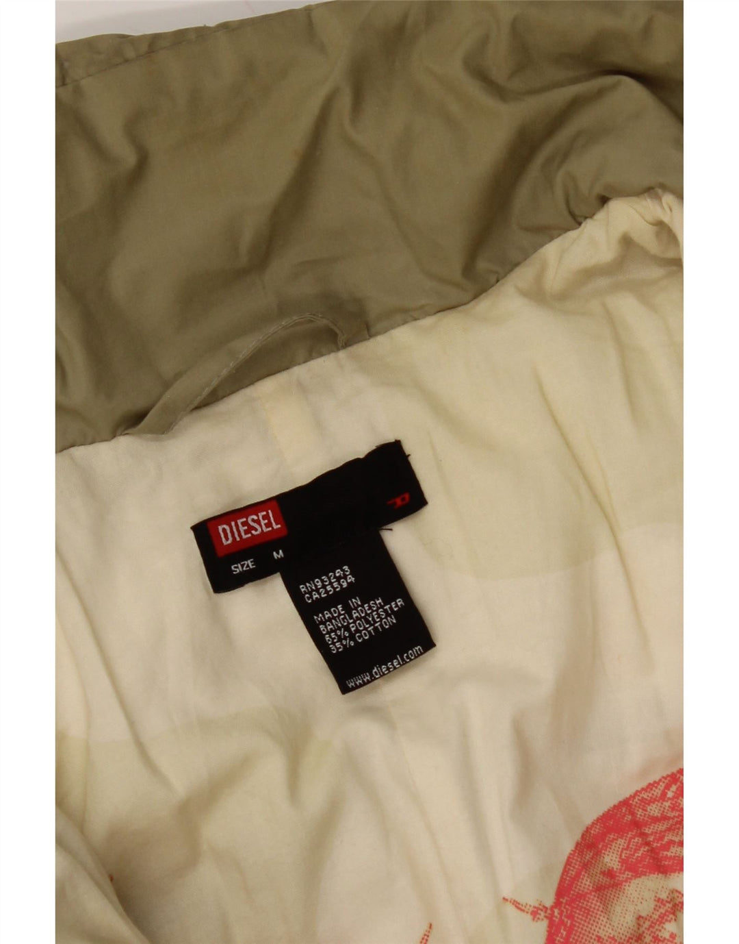 DIESEL Ženska podstavljena jakna UK 14 Srednji kaki poliester