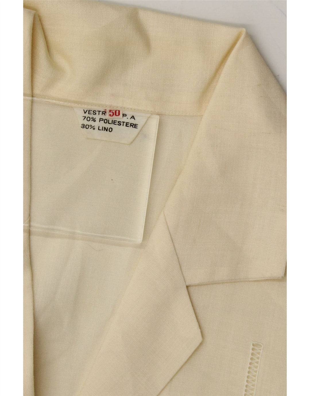 VINTAGE Womens Short Sleeve Shirt Blouse IT 50 XL Off White Polyester Vintage Vintage and Second-Hand Vintage from Messina Hembry 