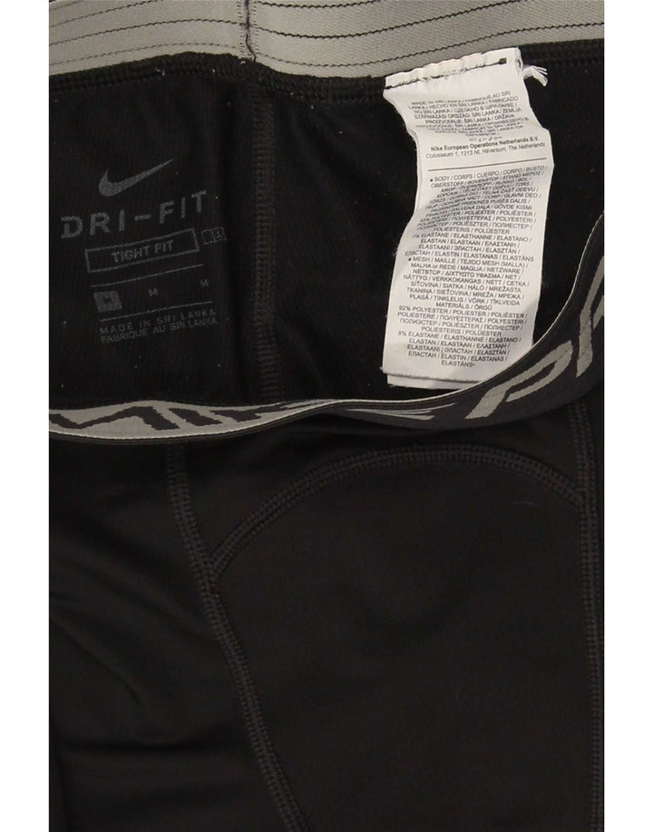 Nike Ženske Dri Fit Graphic Leggings UK 12 Srednje crni poliester