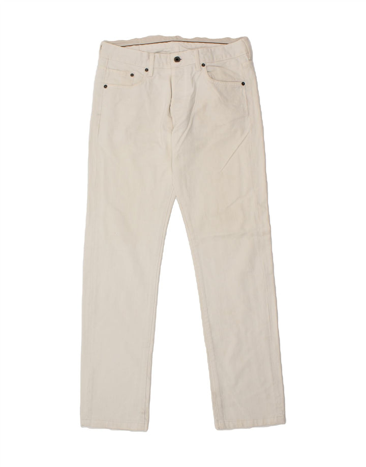 MASSIMO DUTTI Womens Washed Straight Jeans EU 42 Large W32 L31 Off White Vintage Massimo Dutti and Second-Hand Massimo Dutti from Messina Hembry 
