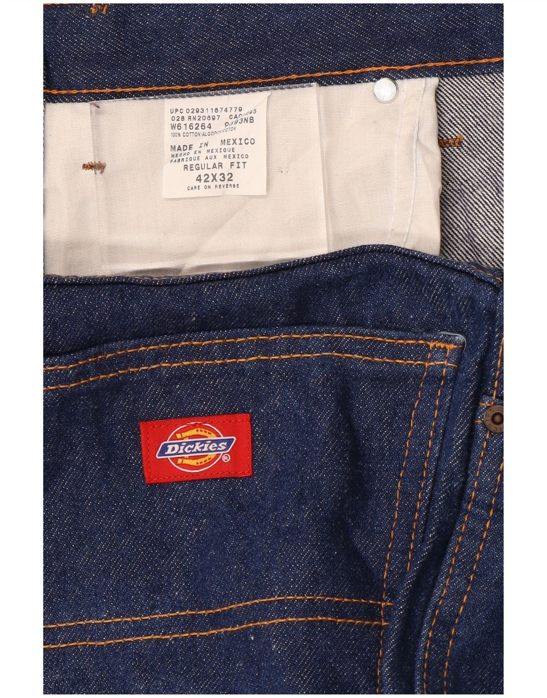 DICKIES Muške ravne traperice regularnog kroja W42 L34 plavi pamuk