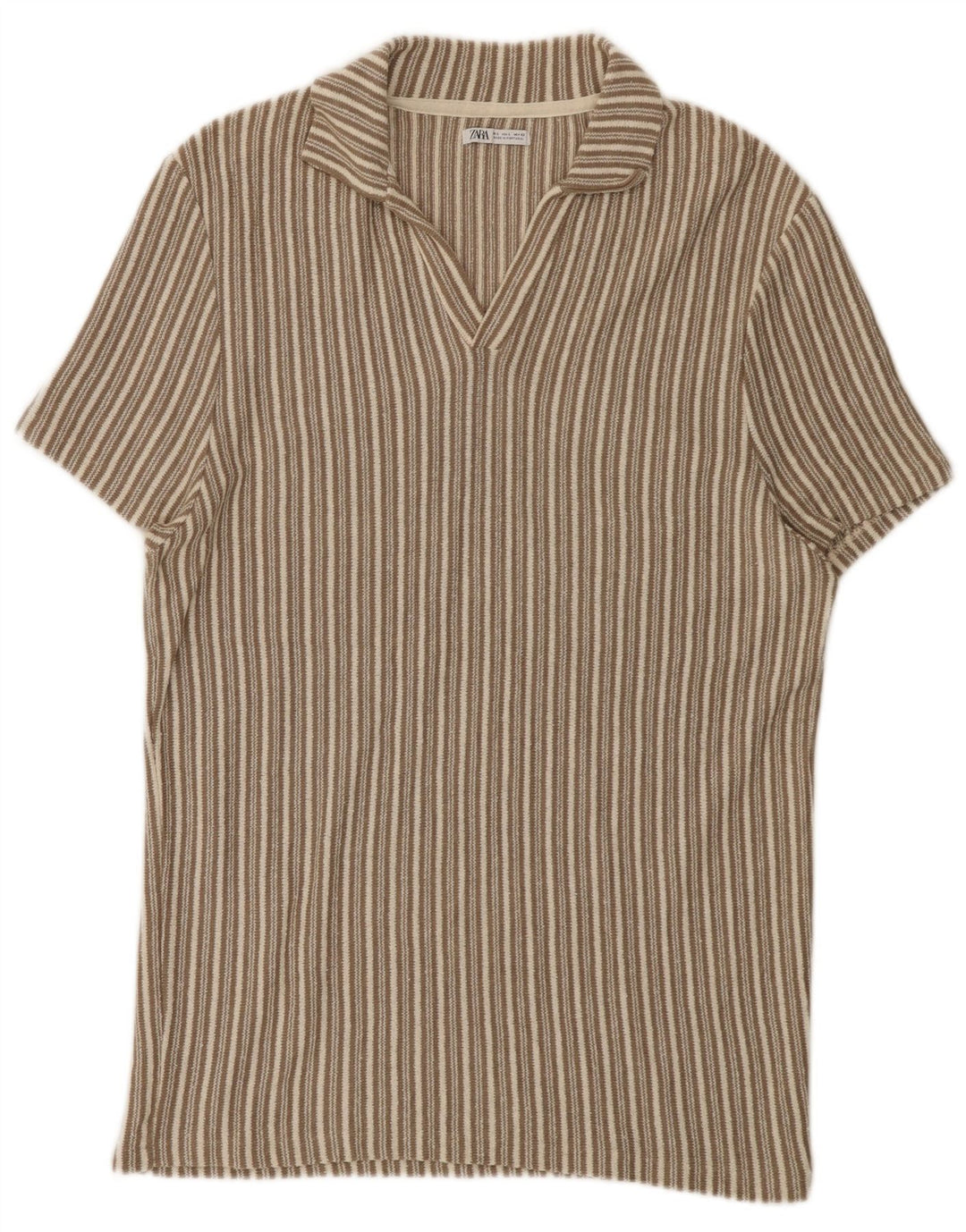 Zara muška polo majica velika bež na pruge