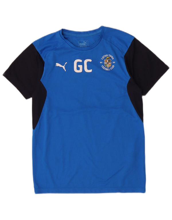 Puma Boys Graphic T-Shirt Top 13-14 Years XL Blue Colourblock Poliester