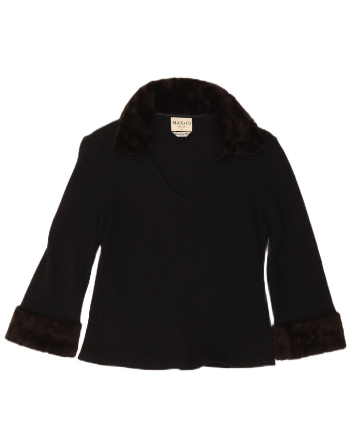 Max & Co. Ženski pulover s polo ovratnikom 3/4 rukava UK 12 Srednje tamnoplavi