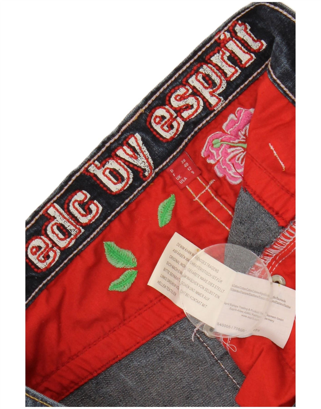 Ženske traperice ESPRIT Bootcut UK 12 srednje W28 L27 tamnoplavi pamuk