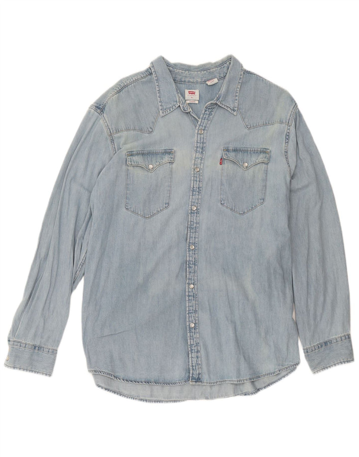 Levi's visoka traper košulja XL plavi pamuk